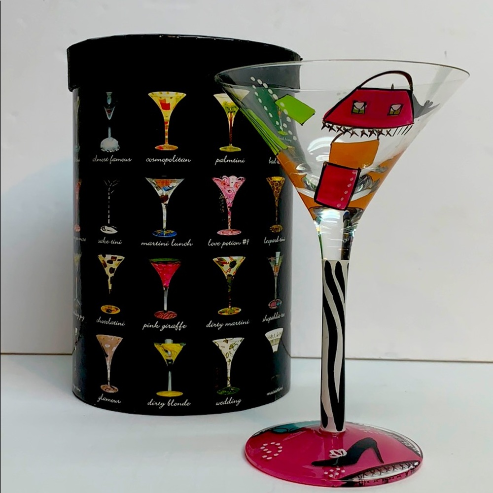 Lolita “Shopaholic Too” Hand-painted Martini Glass